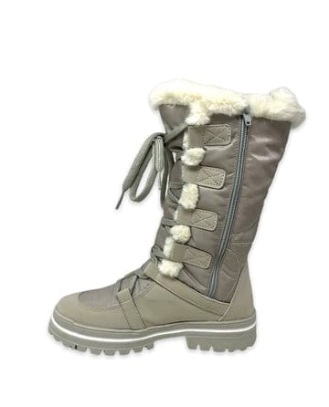 Attiba Women's Dual Zip Ice Grip Boots- White Combi - Image 3