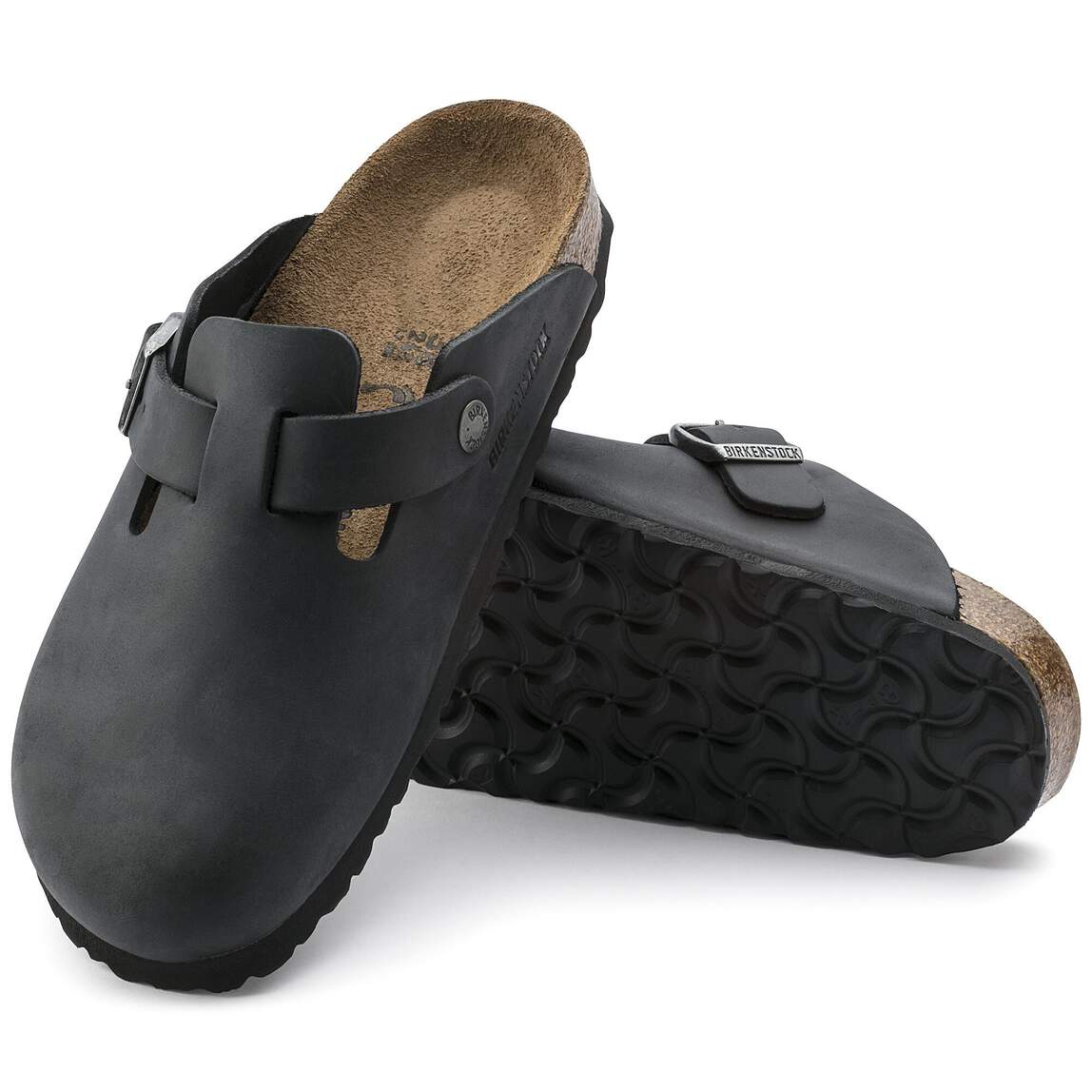 Birkenstock Boston Clogs - Black Oiled Leather - Image 3