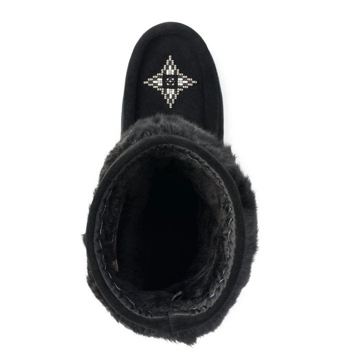 Manitobah Mukluks Suede Waterproof Half Mukluks- Black - Image 3